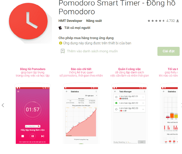 Làm việc năng suất hơn với ứng dụng Pomodoro Smart Timer
