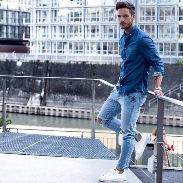 Chọn quần Jeans có màu sáng sẽ giúp cánh mày râu thêm sành điệu, khỏe khoắn hơn