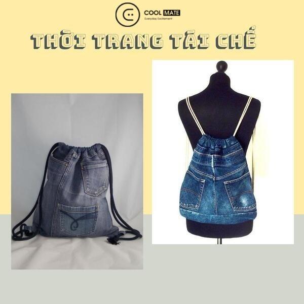  Túi rút năng động bắt trend thời trang upcycling từ chiếc quần jeans cũ