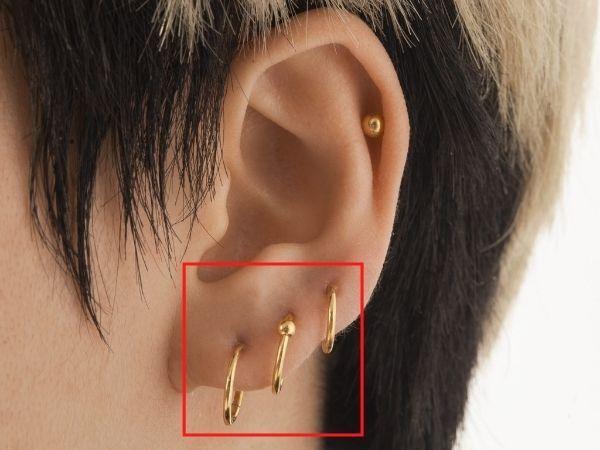 Xỏ khuyên tai nam lỗ ba - phá cách 