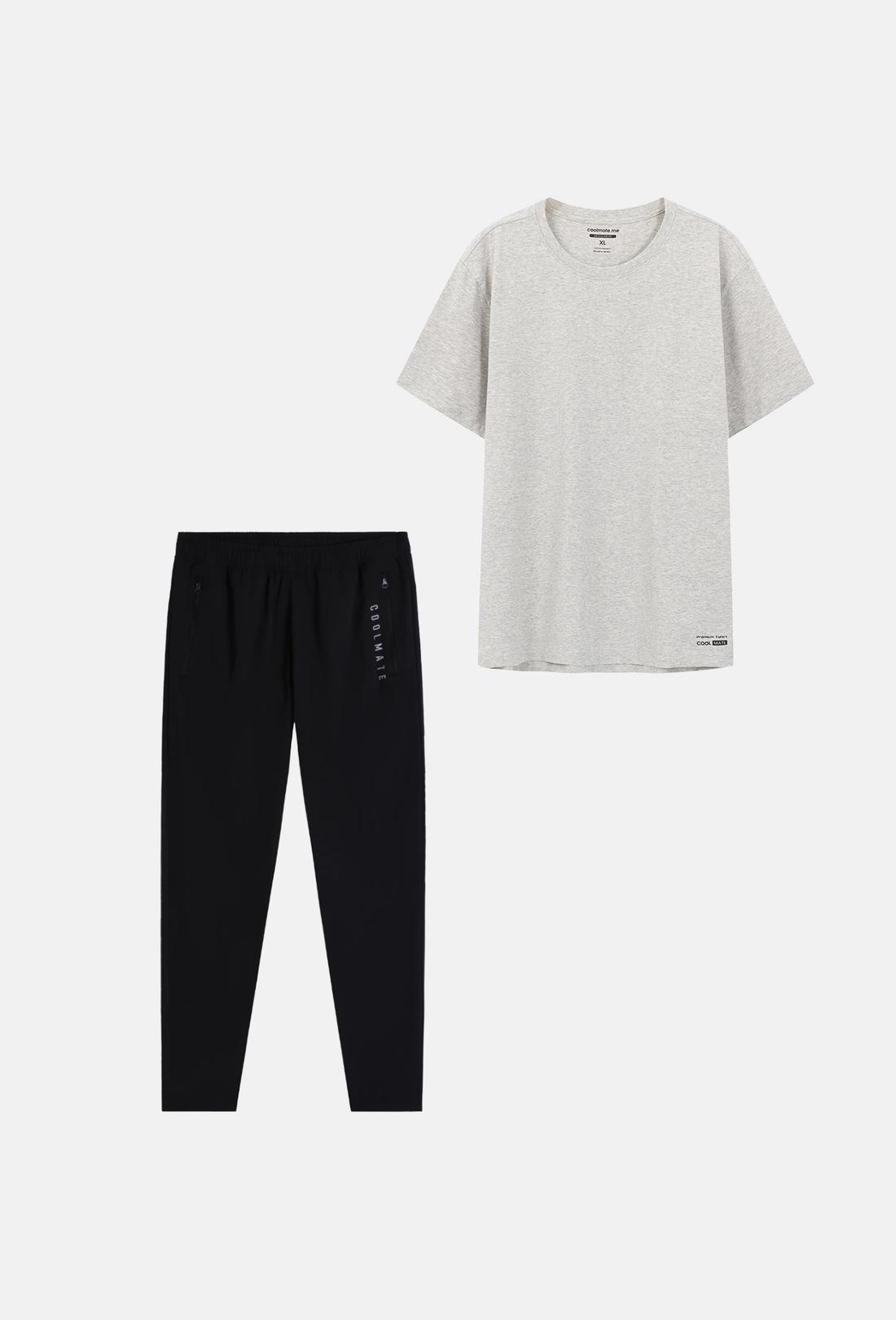 Combo Áo thun Cotton Compact  + Quần dài  Essential Jogger - undefined