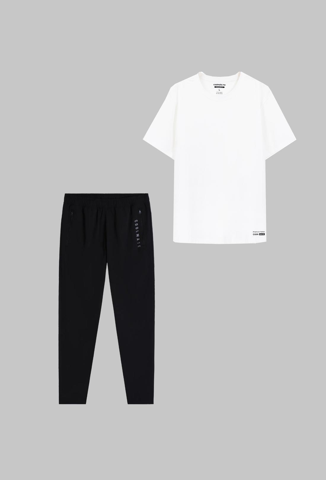 Combo Áo thun Cotton Compact  + Quần dài  Essential Jogger - undefined