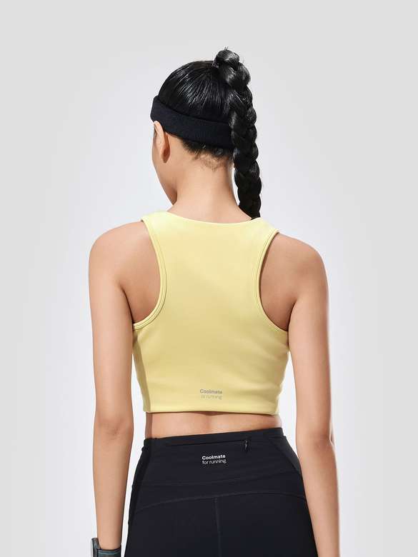 Áo Crop top Tank nữ Chạy bộ khoá zip - undefined