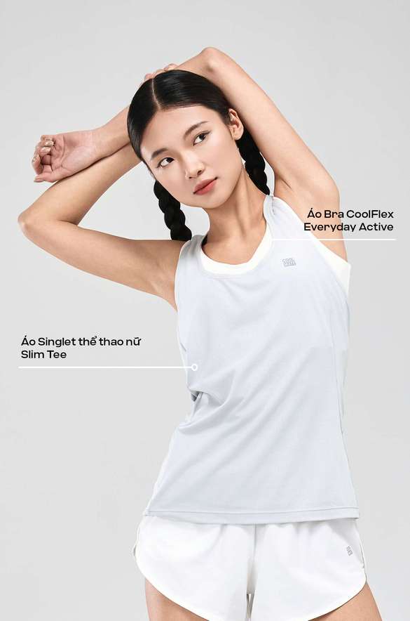 Set áo Singlet thể thao nữ Slim Tee + Bra CoolFlex - undefined