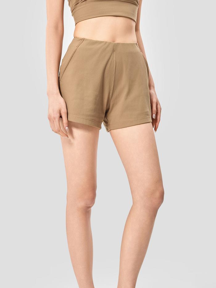 Quần Shorts thể thao nữ Ribbed - undefined