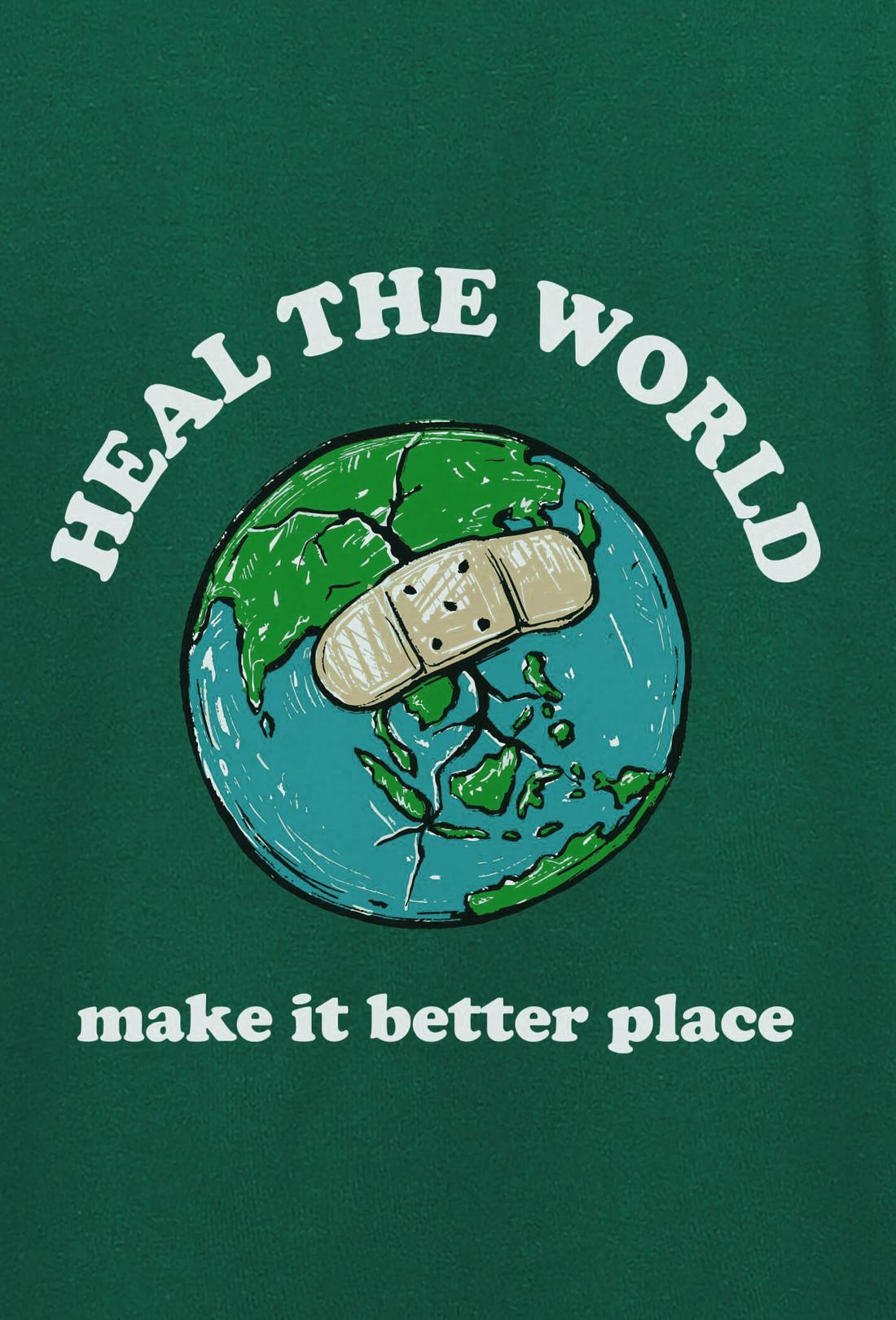 Áo thun oversize in Heal The World Clean Vietnam - màu Xanh Forest - undefined