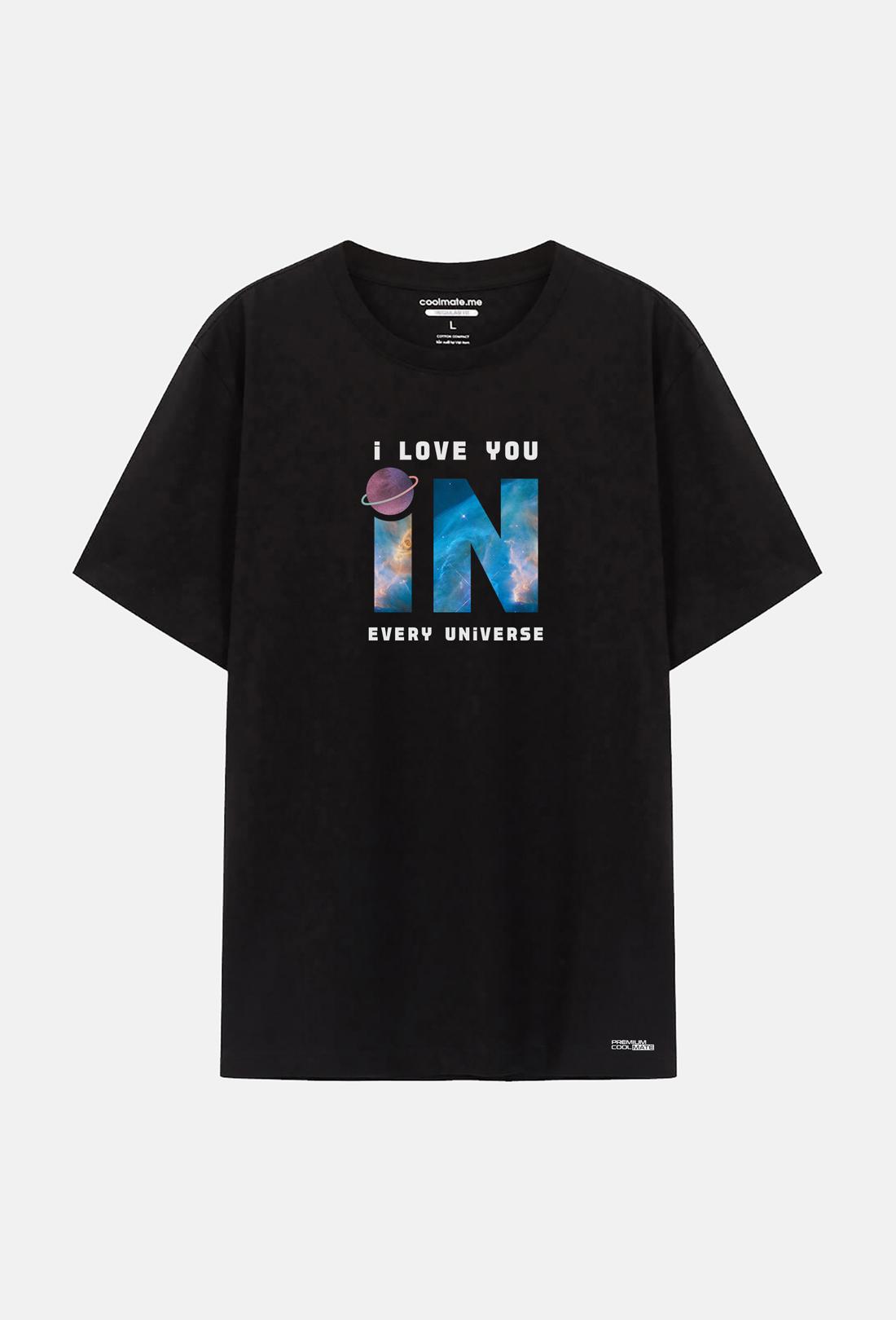 Áo thun Cotton Compact in "I Love You In Every Universe” - undefined