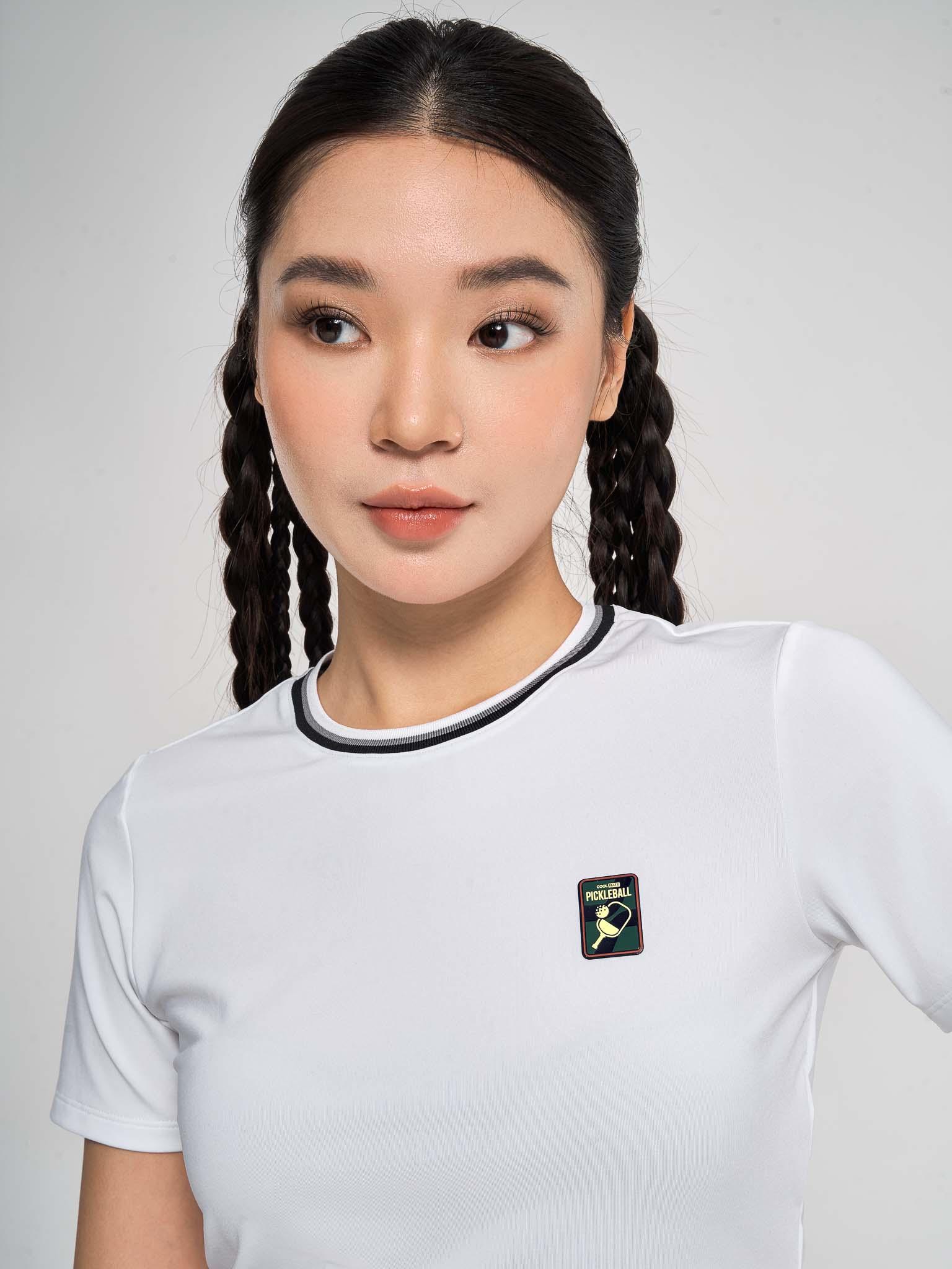 Áo Crop top nữ Pickleball Dink Shot - Trắng