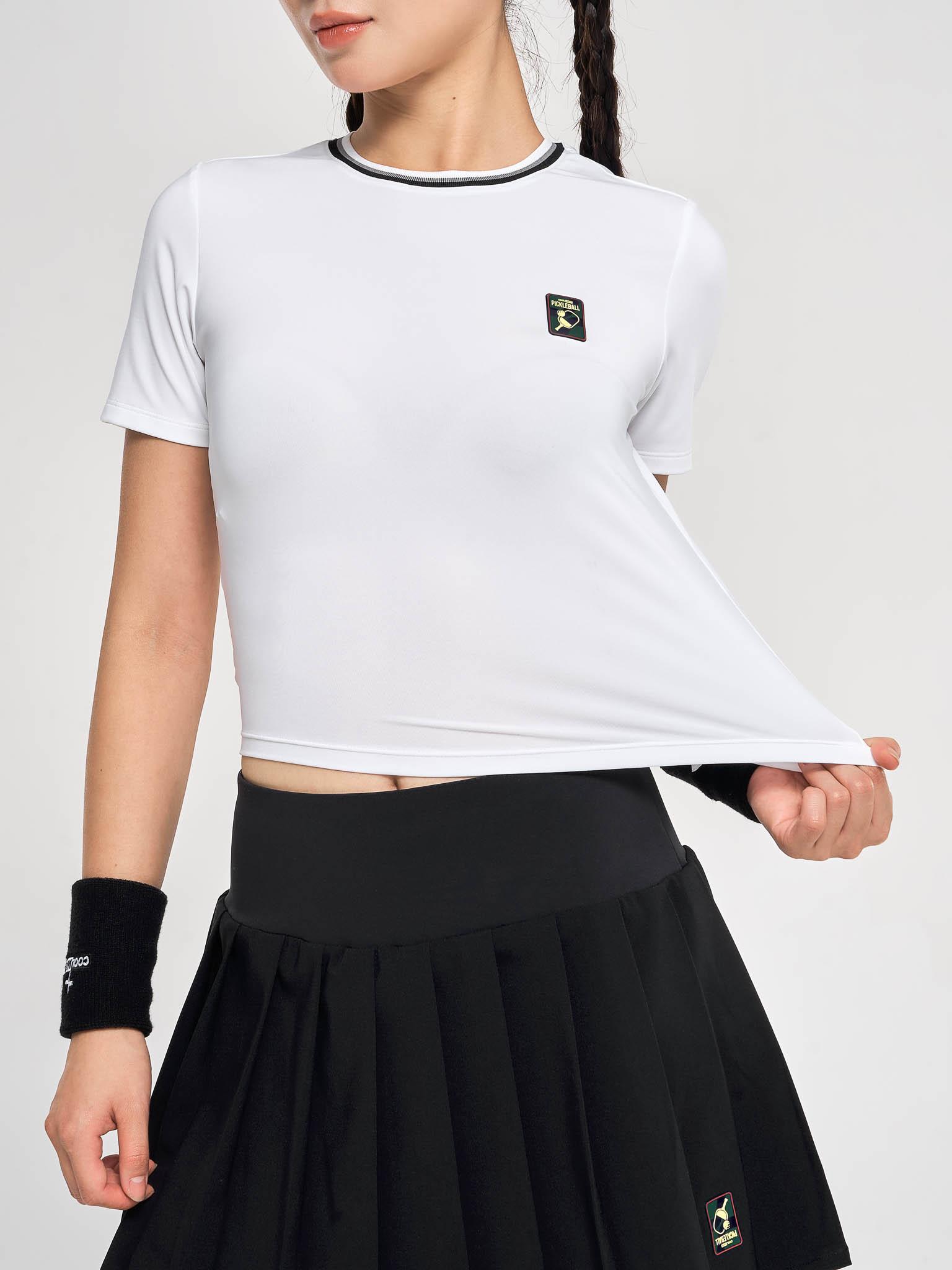 Áo Crop top nữ Pickleball Dink Shot - Trắng