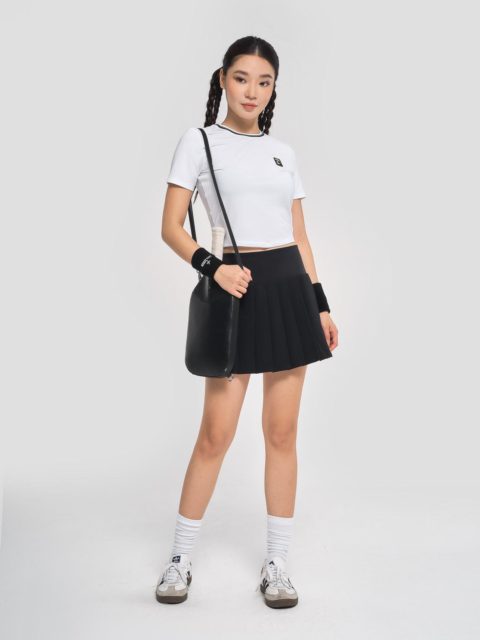 Áo Crop top nữ Pickleball Dink Shot - Trắng