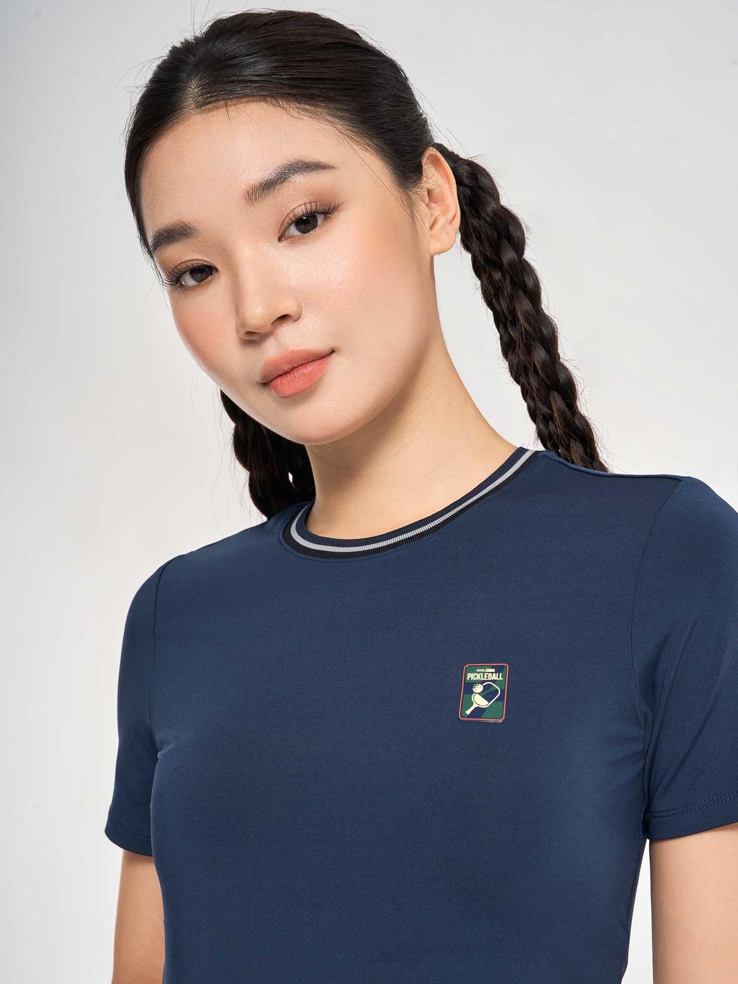 Áo Crop top nữ Pickleball Dink Shot - Xanh Navy
