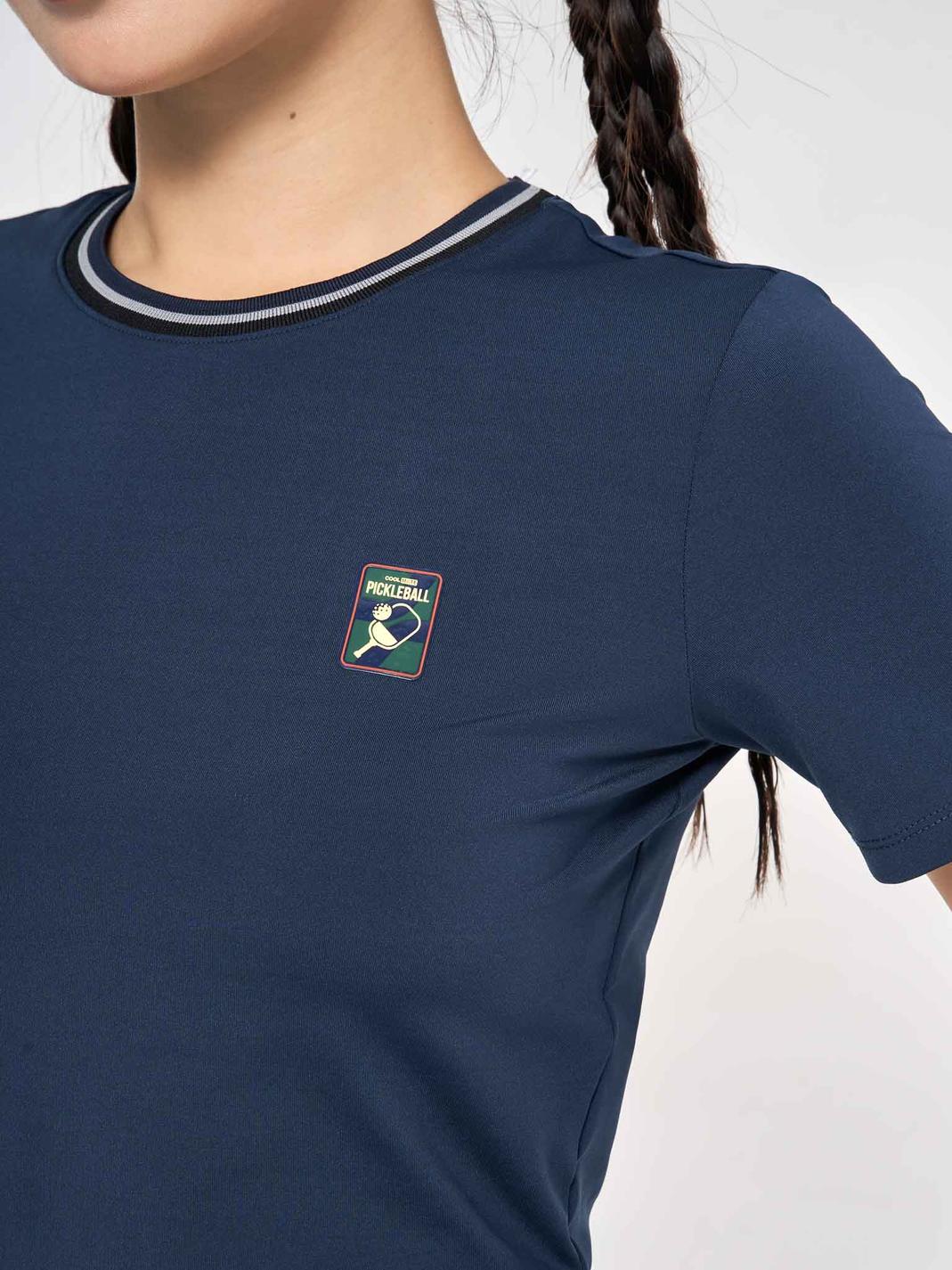 Áo Crop top nữ Pickleball Dink Shot - Xanh Navy