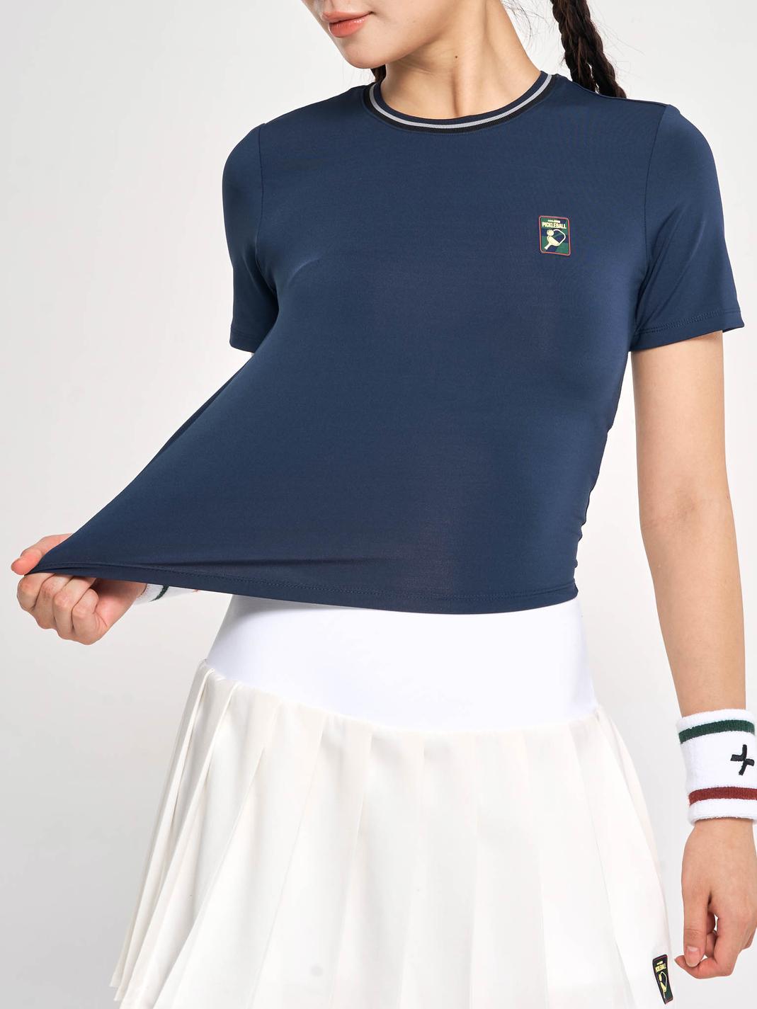 Áo Crop top nữ Pickleball Dink Shot - Xanh Navy