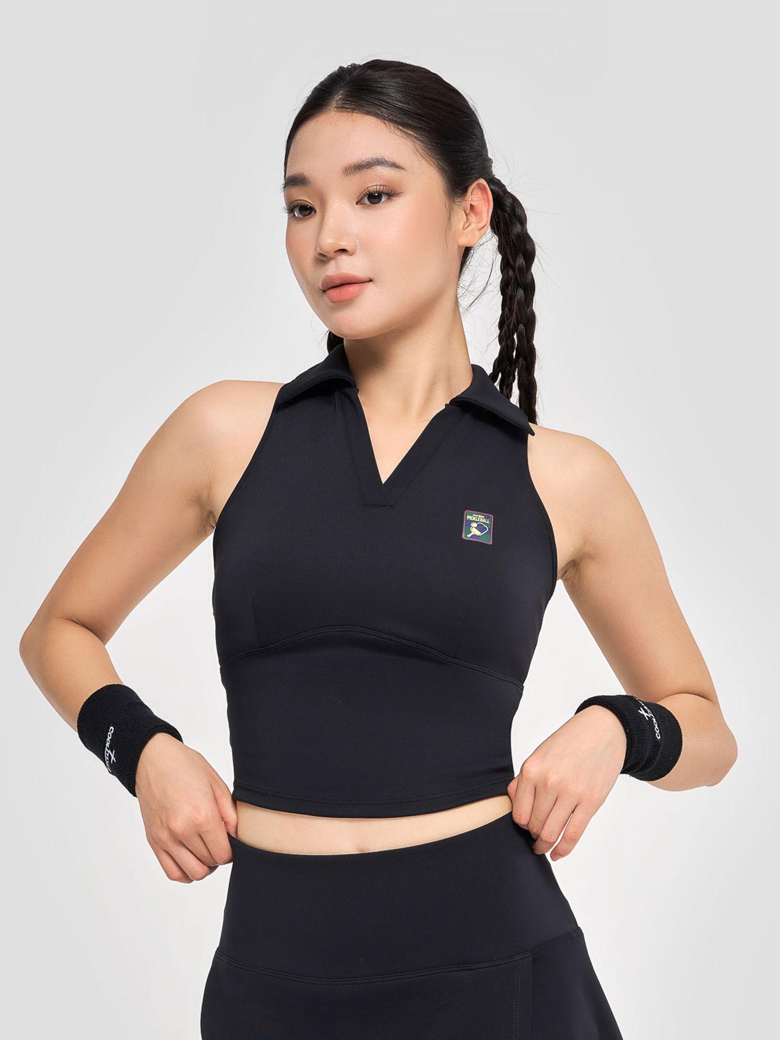 Áo Polo nữ Pickleball Baseline - Đen