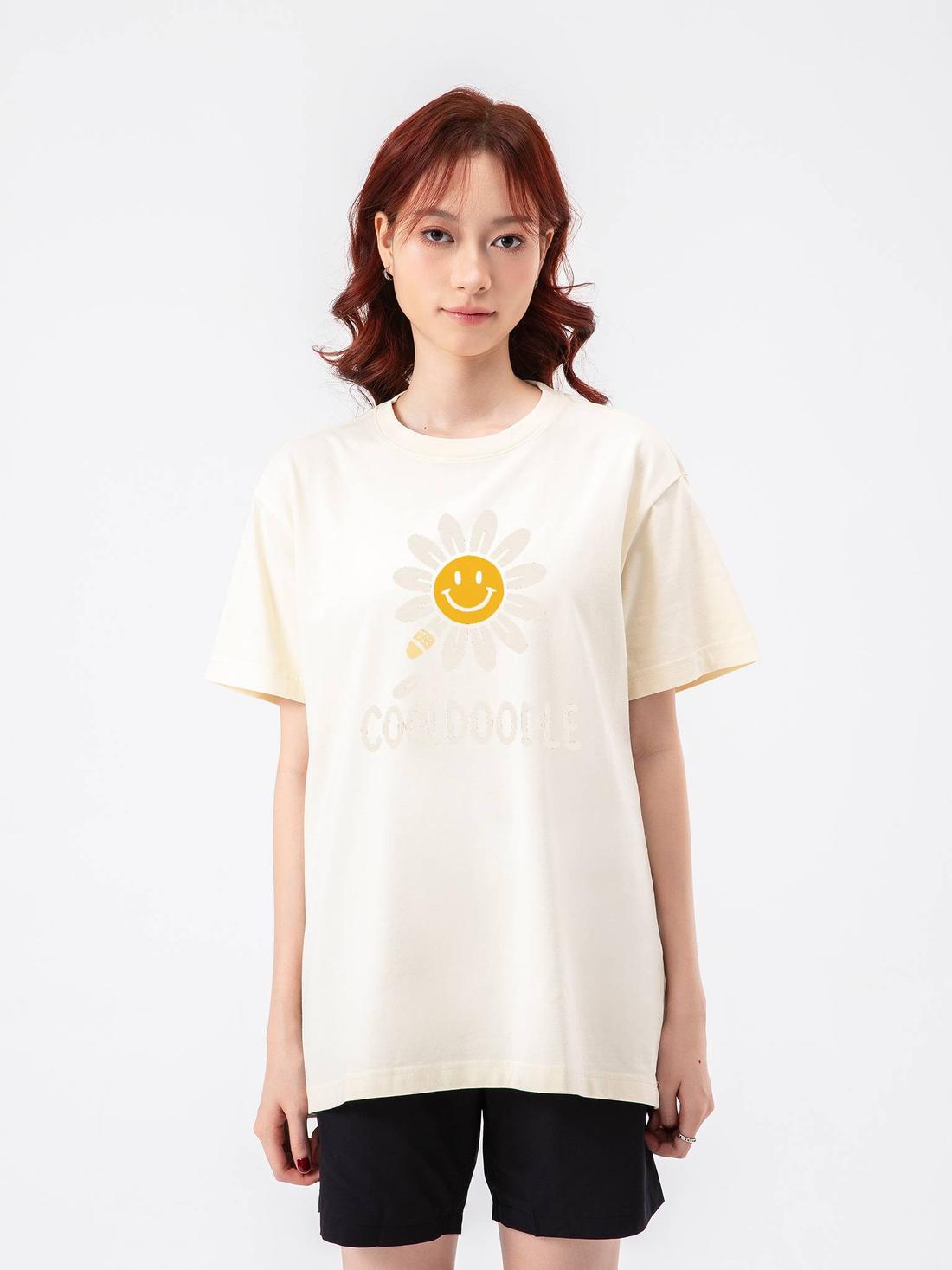 Quà tặng đơn 499k - Áo thun Relaxed Fit Hoa Cúc Doodle - undefined