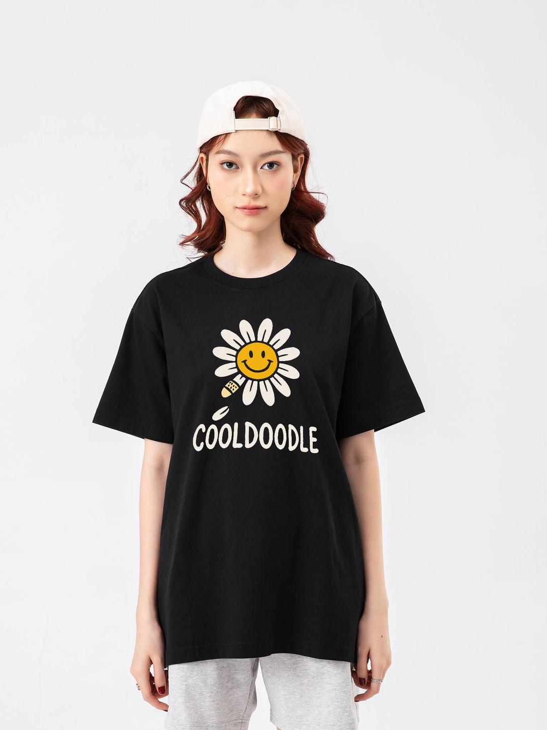 Quà tặng đơn 499k - Áo thun Relaxed Fit Hoa Cúc Doodle - undefined