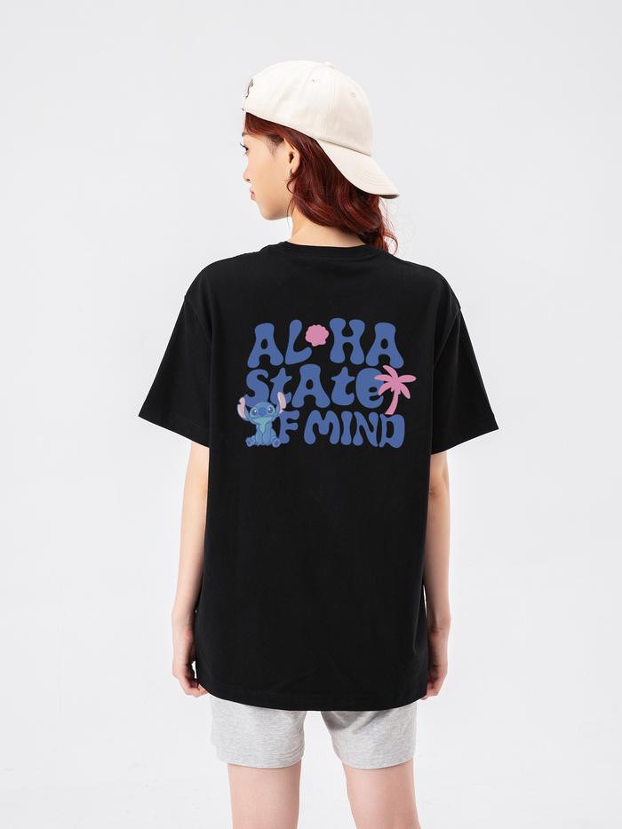 Áo thun Relaxed Fit Regular Disney Stitch Aloha - undefined