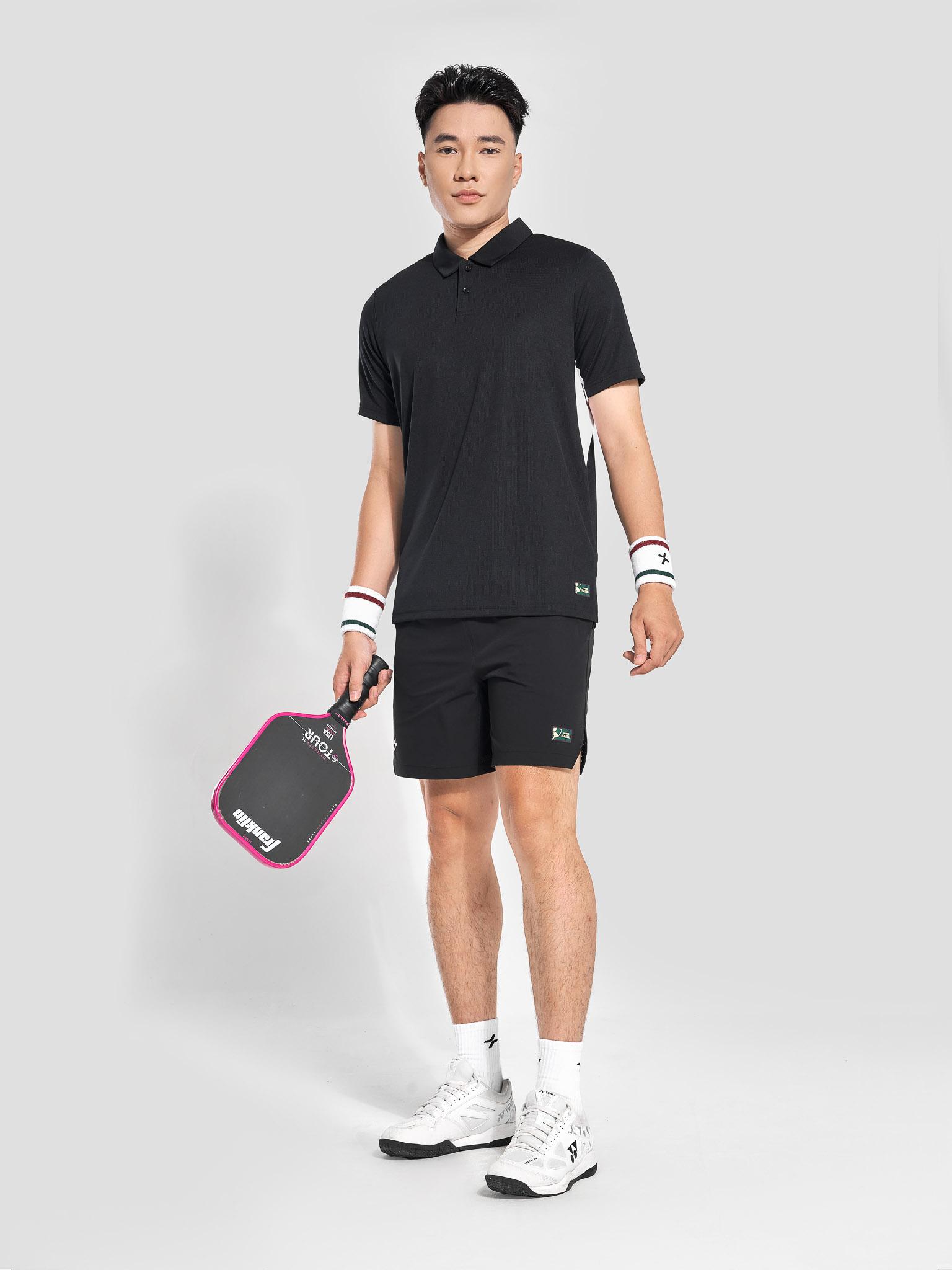 Áo Polo nam Pickleball Baseline - Đen