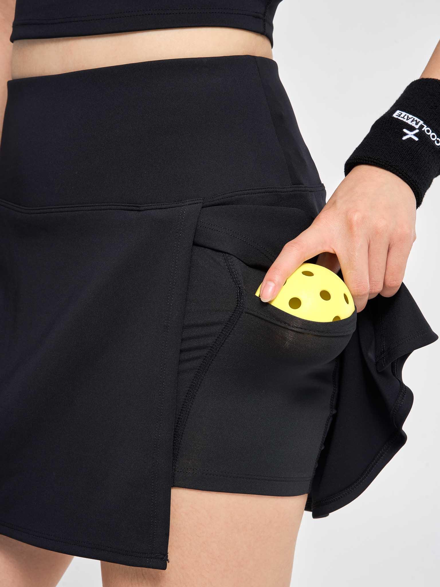 Váy thun knit Pickleball Smash Shot - Đen