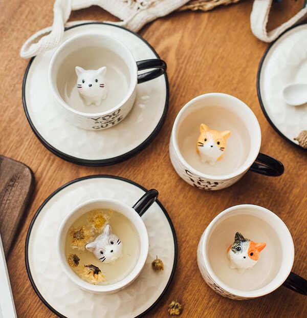 Cốc hình mèo siêu dễ thương