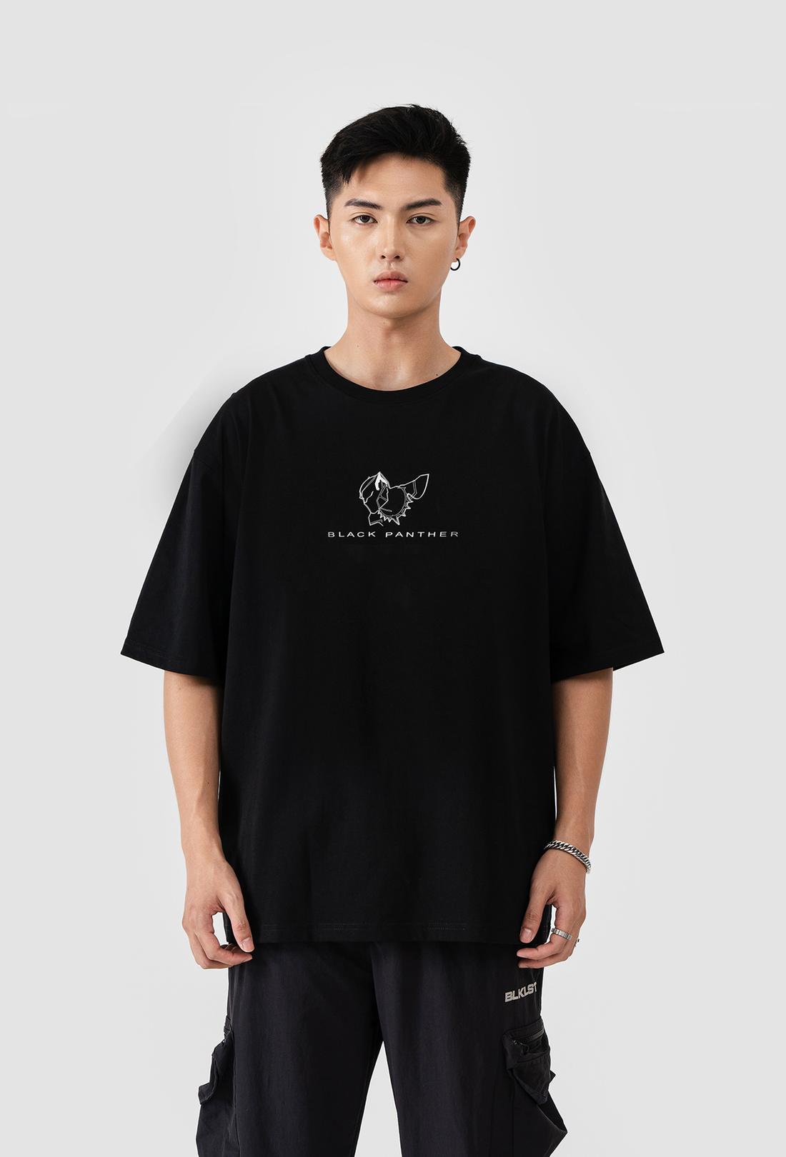 Áo thun Marvel Oversize Black Panther - Outline - undefined