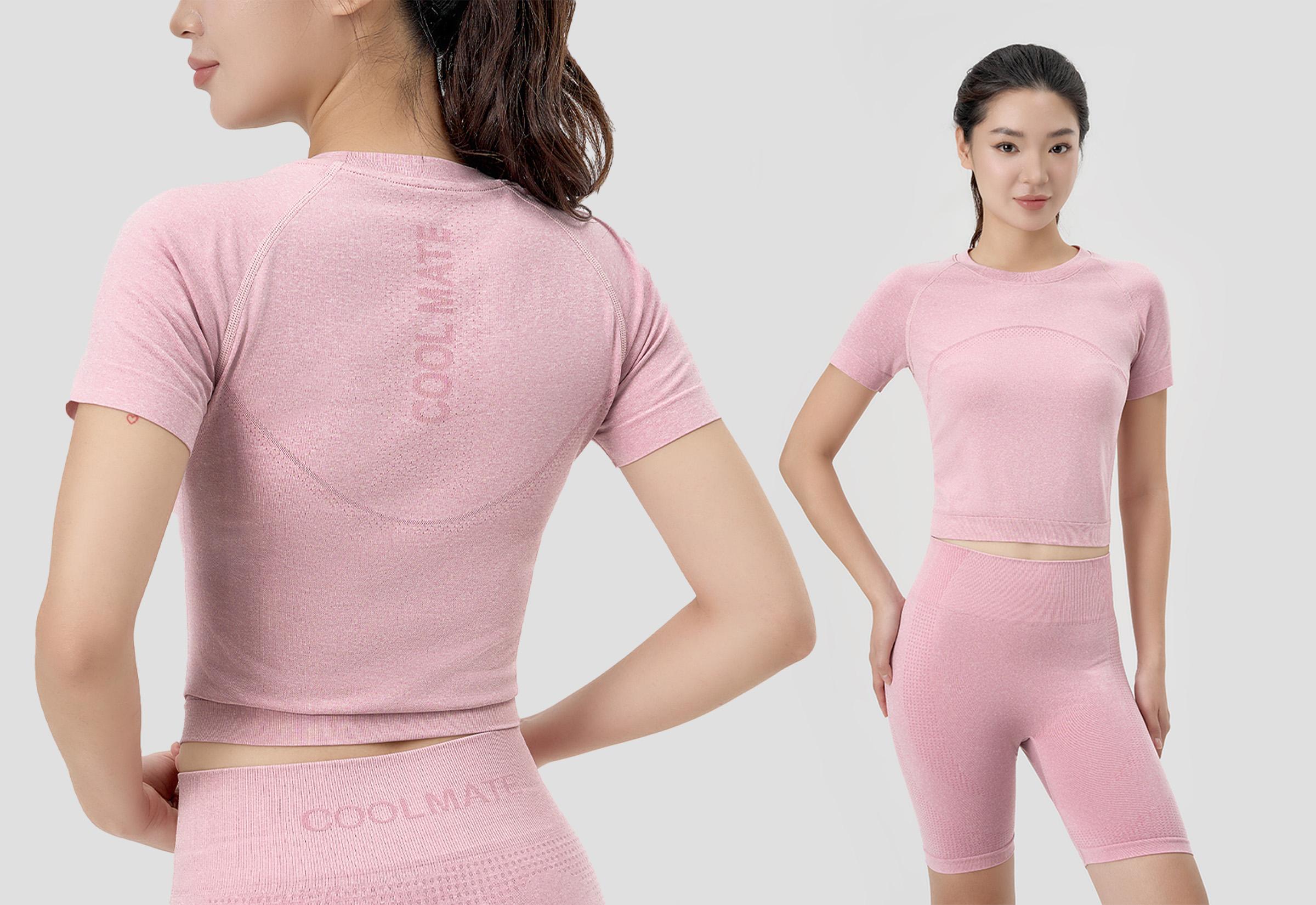 Croptop thể thao Vital Seamless - Hồng