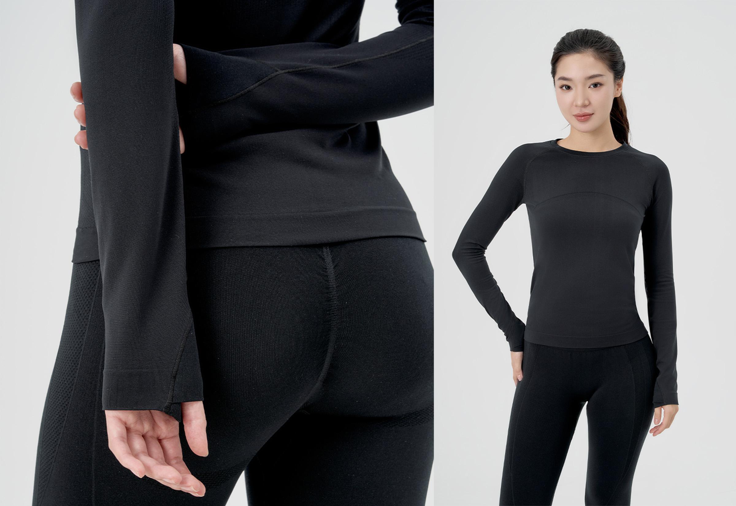 Áo dài tay thể thao Vital Seamless - Đen