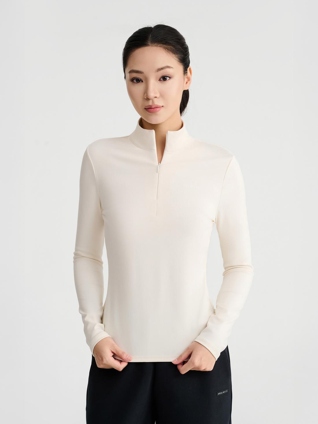 Áo dài tay thể thao nữ khoá zip - undefined