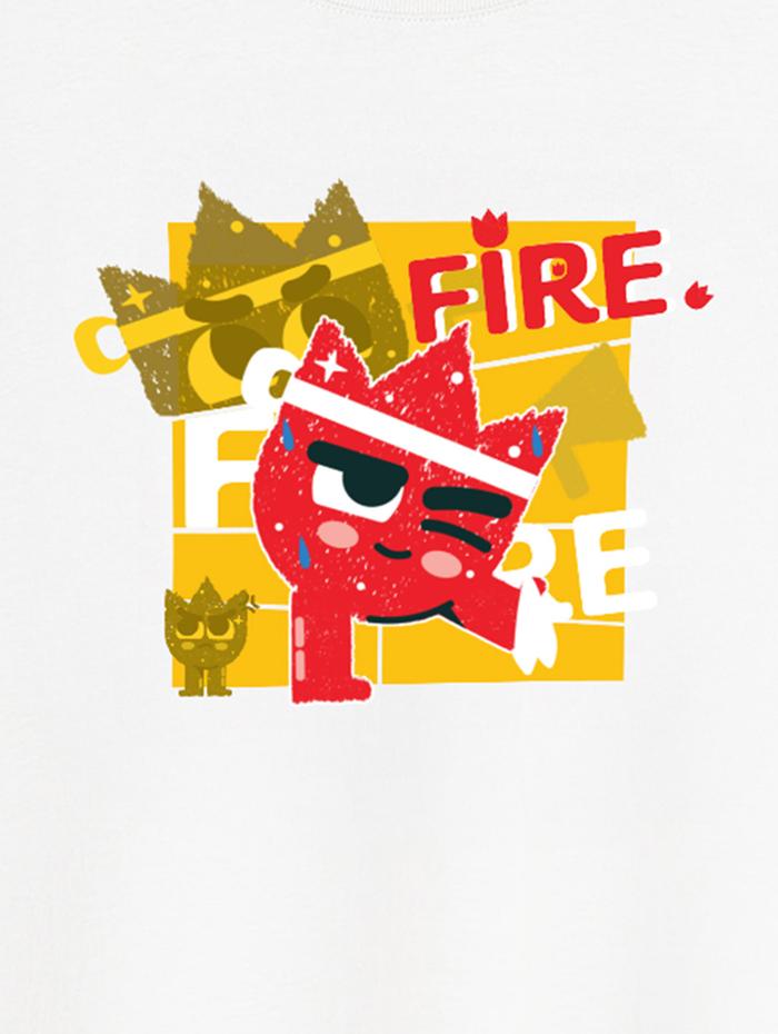 Áo in cotton 220gsm C&S x TVUM - Fire đỏ - undefined