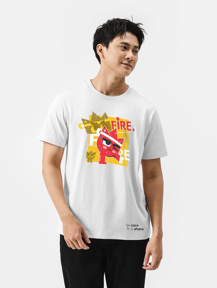 Áo in cotton 220gsm C&S x TVUM - Fire đỏ - undefined