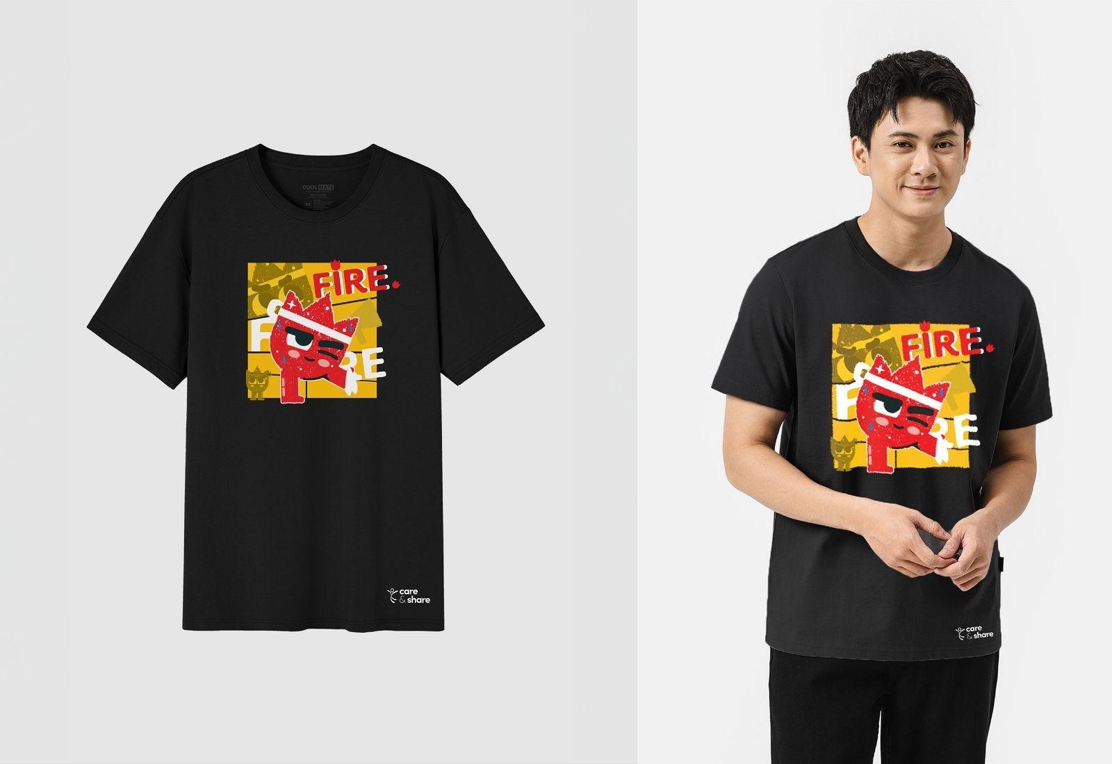 Áo in cotton 220gsm C&S x TVUM - Fire đỏ