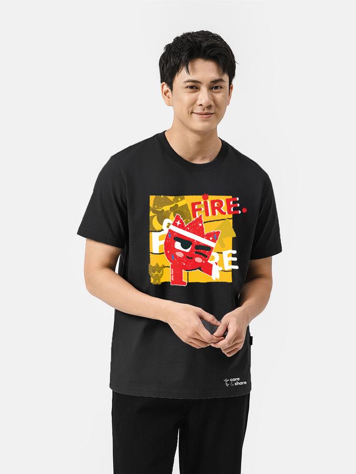 Áo in cotton 220gsm C&S x TVUM - Fire đỏ - undefined
