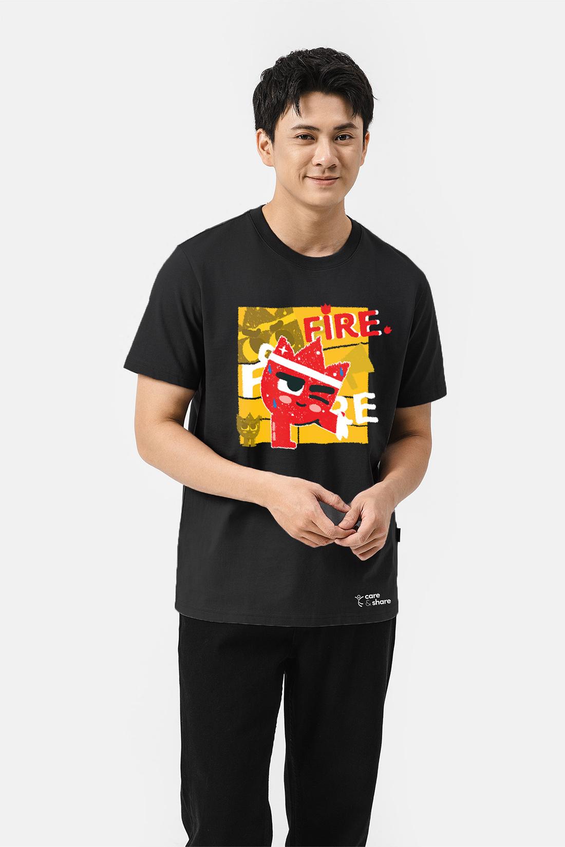 Áo in cotton 220gsm C&S x TVUM - Fire đỏ - undefined