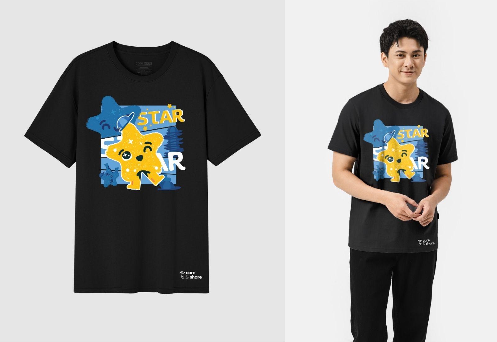 Áo in cotton 220gsm C&S x TVUM - Star vàng