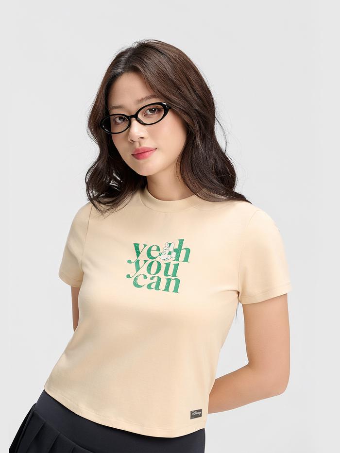 Áo thun Baby Tee Cotton Compact Yeah You Can - undefined