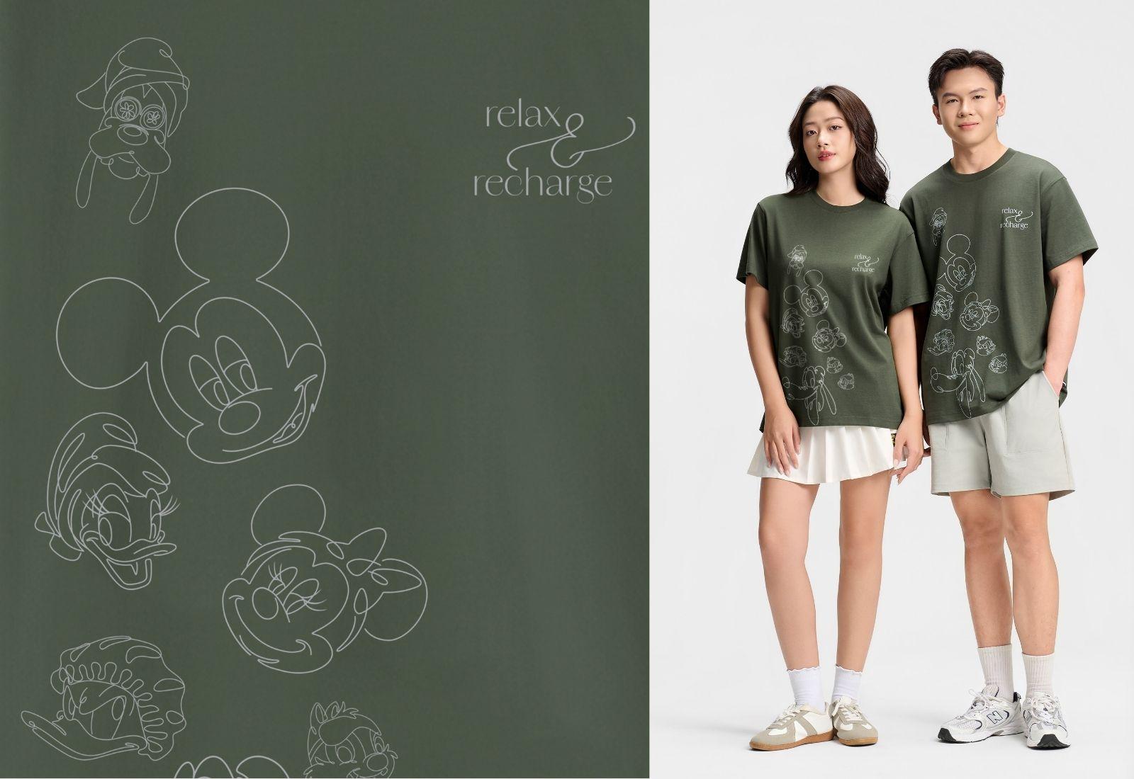 Áo thun Relaxed Fit 100% Cotton Floating Mickey & Friends