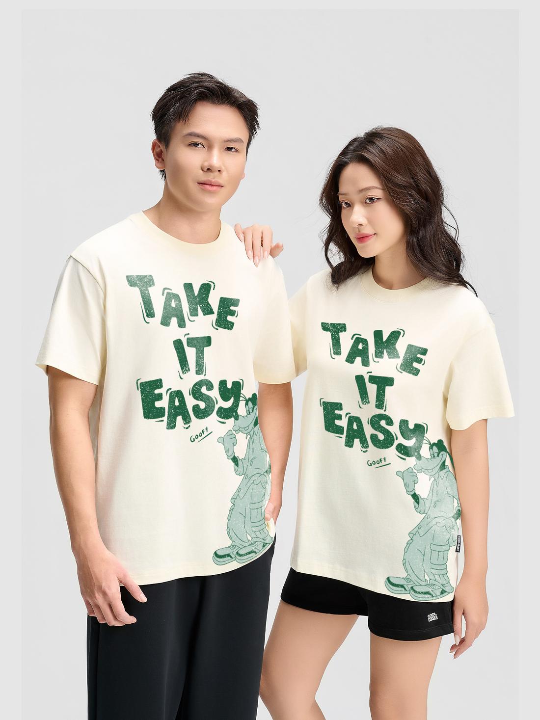 Áo thun Relaxed Fit 100% Cotton Take It Easy - undefined