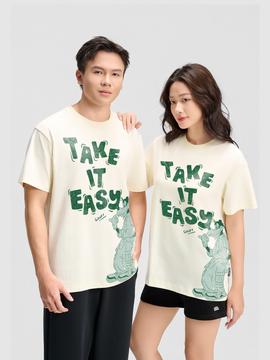 Áo thun Relaxed Fit 100% Cotton Take It Easy - undefined