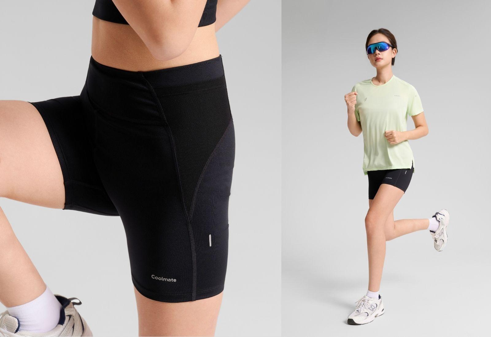 "NTOxCoolmate" Quần shorts chạy bộ tights fit 5IN