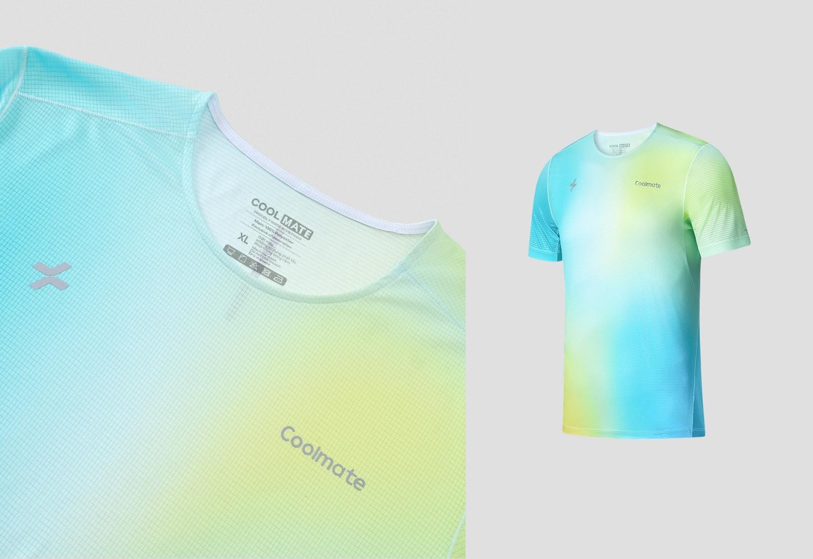 Tshirt chạy bộ graphic Blue Gradient