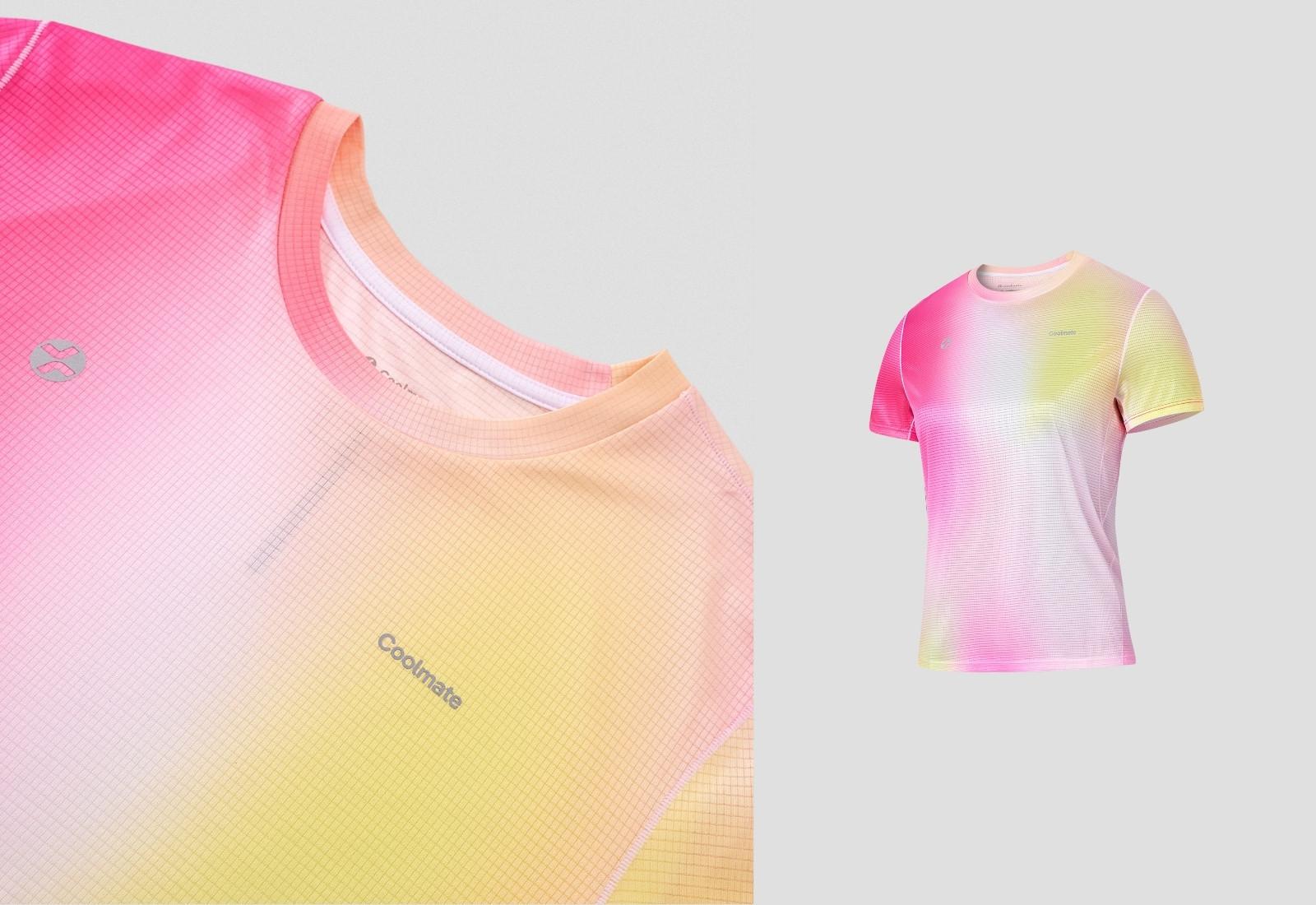 Tshirt chạy bộ graphic Pink Gradient