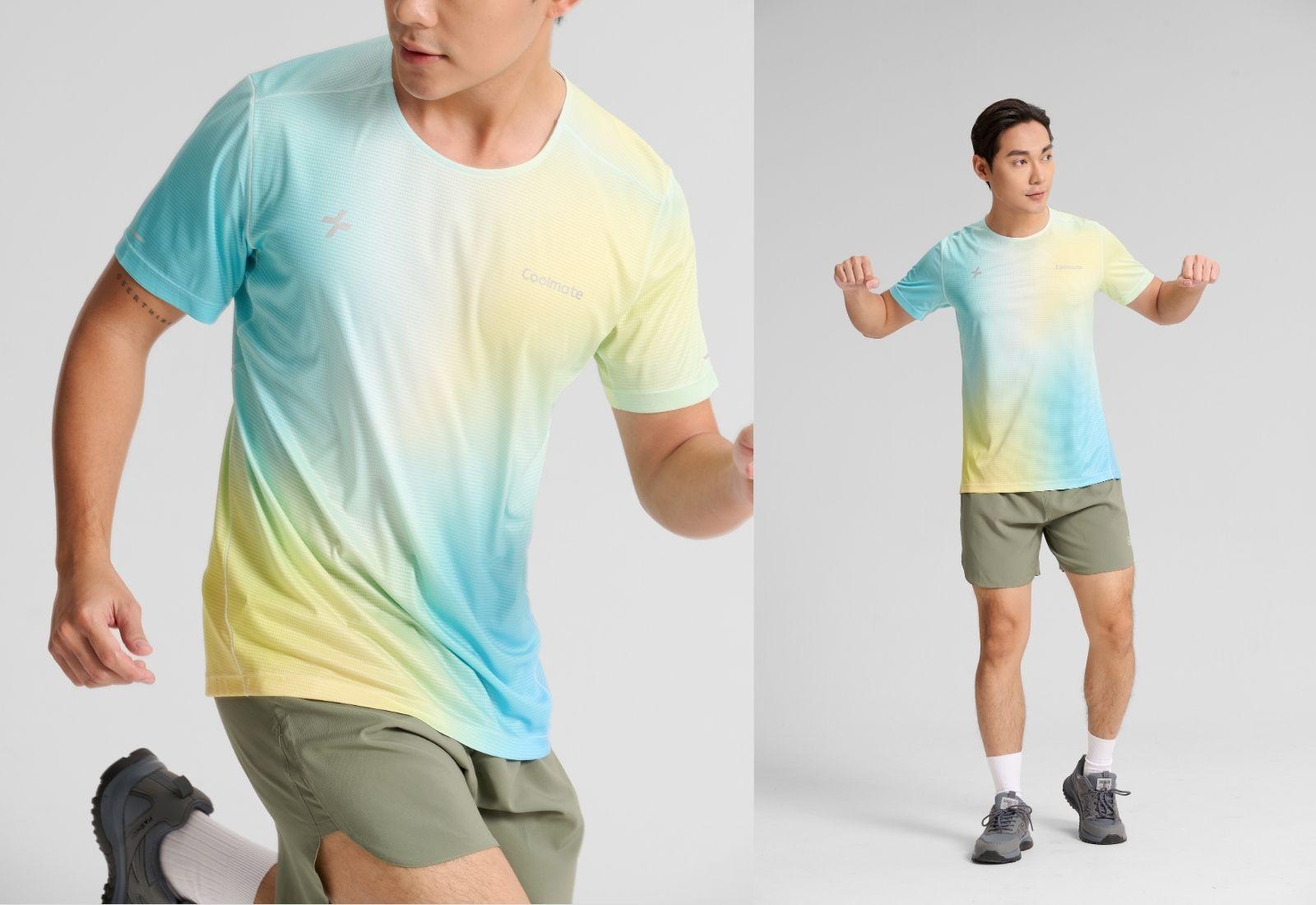 Tshirt chạy bộ graphic Blue Gradient