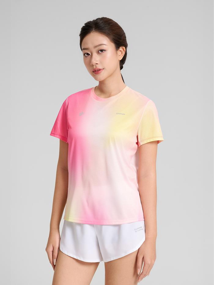 Tshirt chạy bộ graphic Pink Gradient - undefined