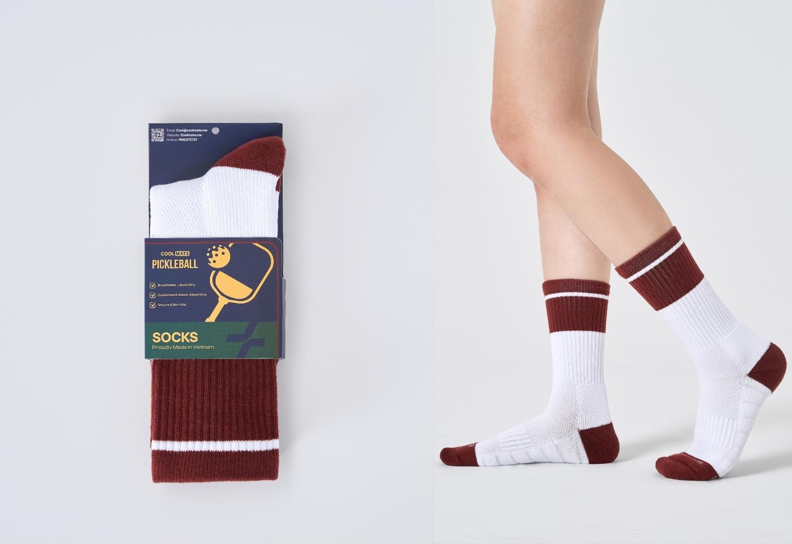 Tất Pickleball Cổ Cao Colorblock High