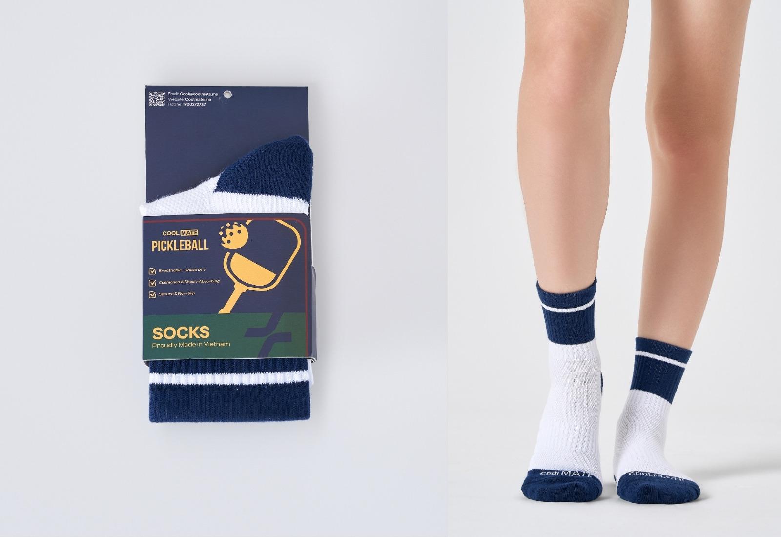 Tất Pickleball Cổ Trung Colorblock Crew