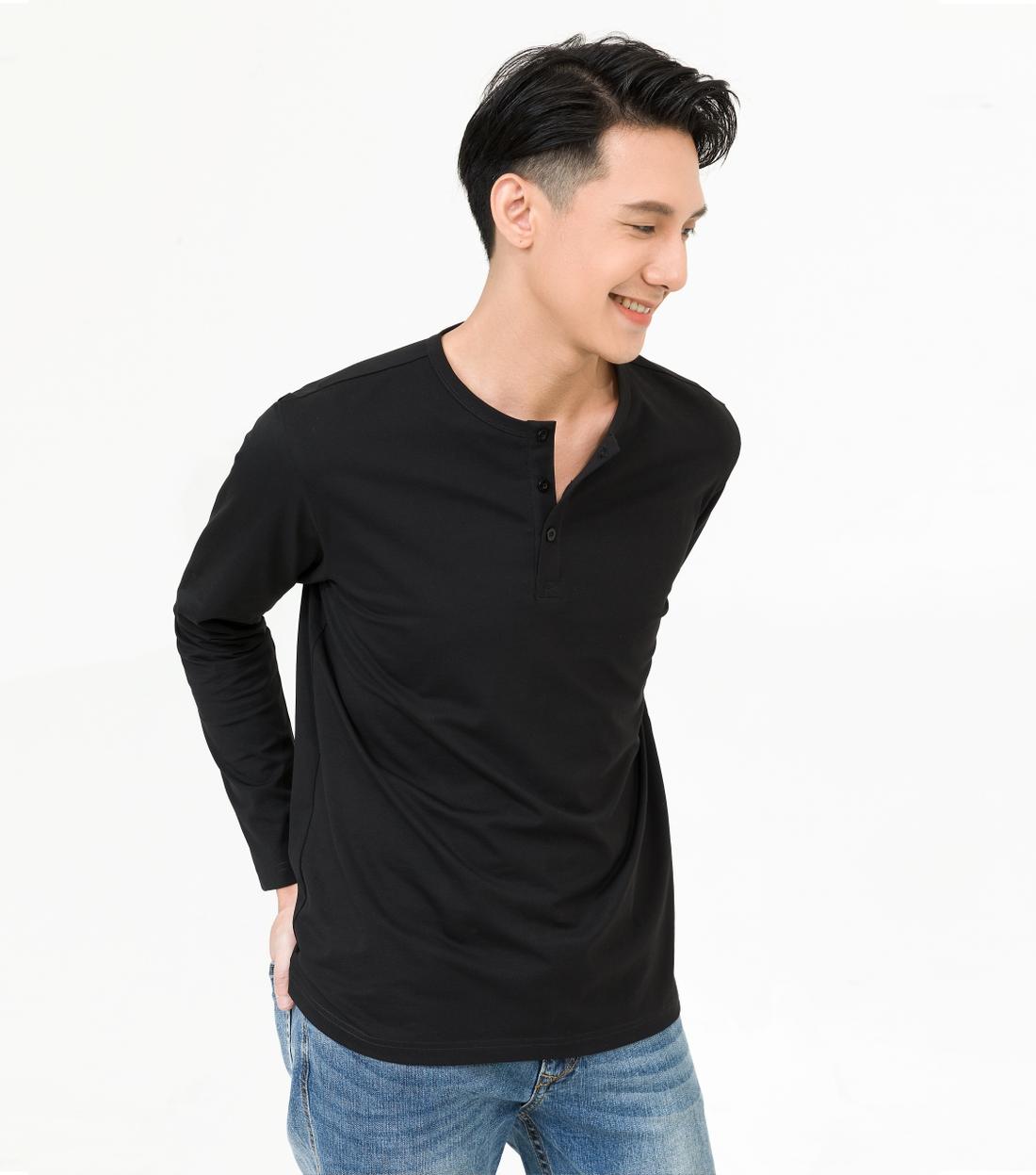 Áo dài tay viền cổ trụ - Outlet - undefined