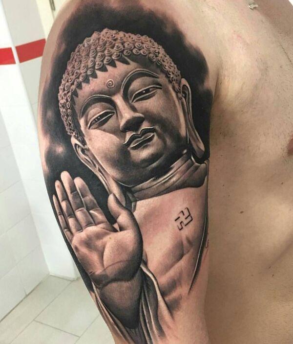 Hình xăm cánh tay đẹp có biểu tượng tâm linh ý nghĩa