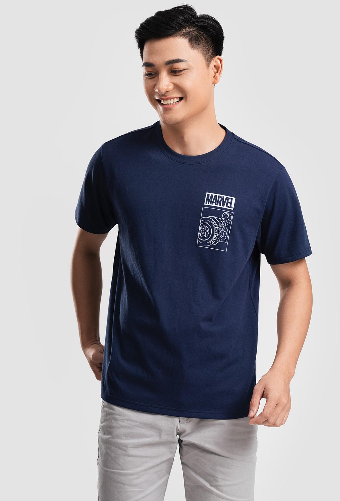 Áo thun Marvel Captain America Quote - màu Navy - undefined