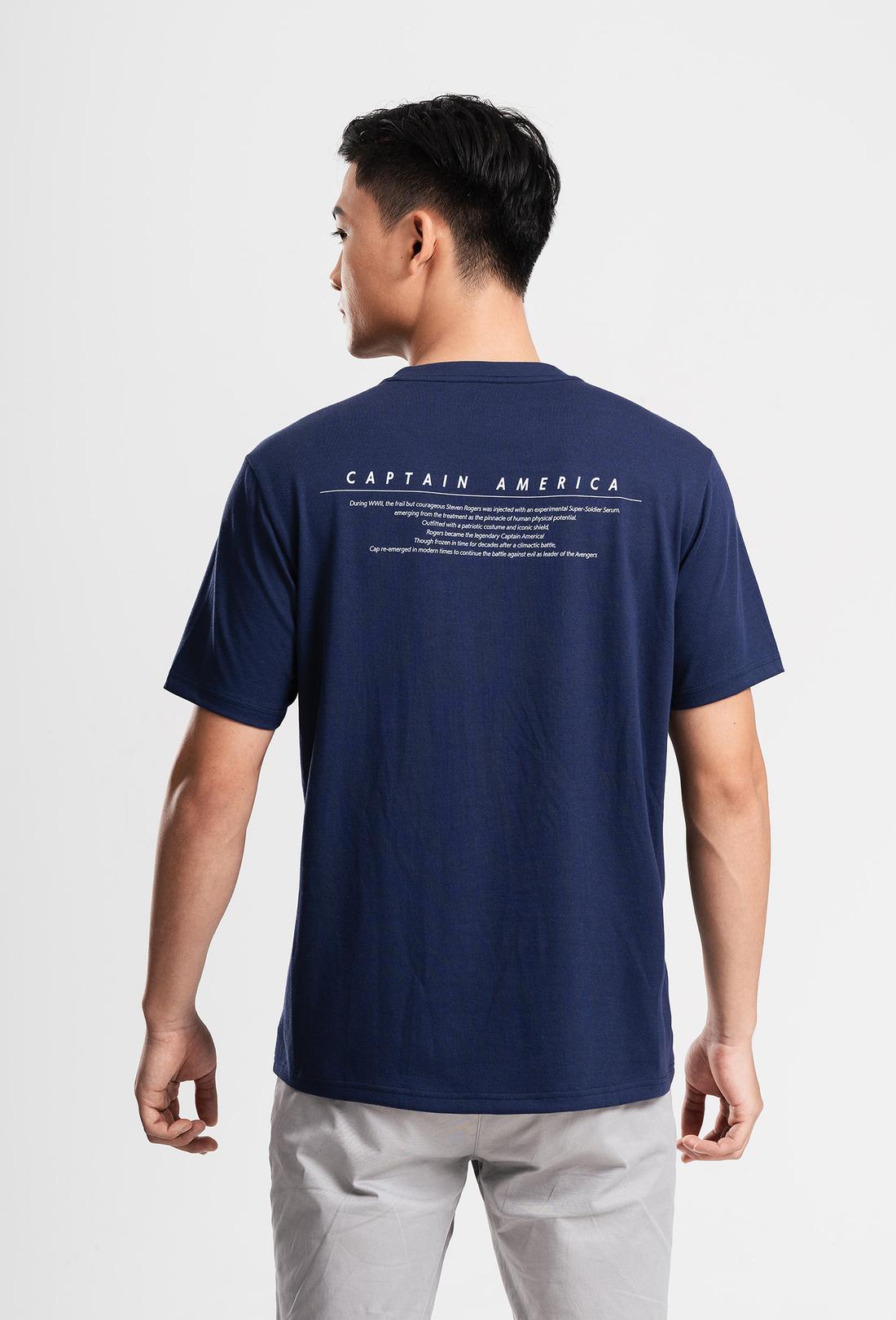 Áo thun Marvel Captain America Quote - màu Navy - undefined