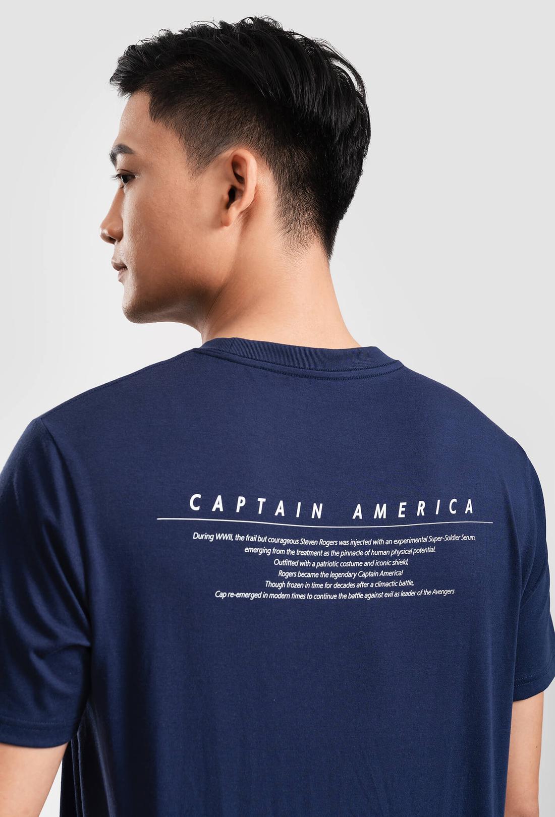 Áo thun Marvel Captain America Quote - màu Navy - undefined